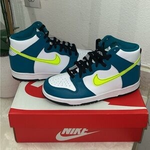 Brand new multi colored Nike dunk highs